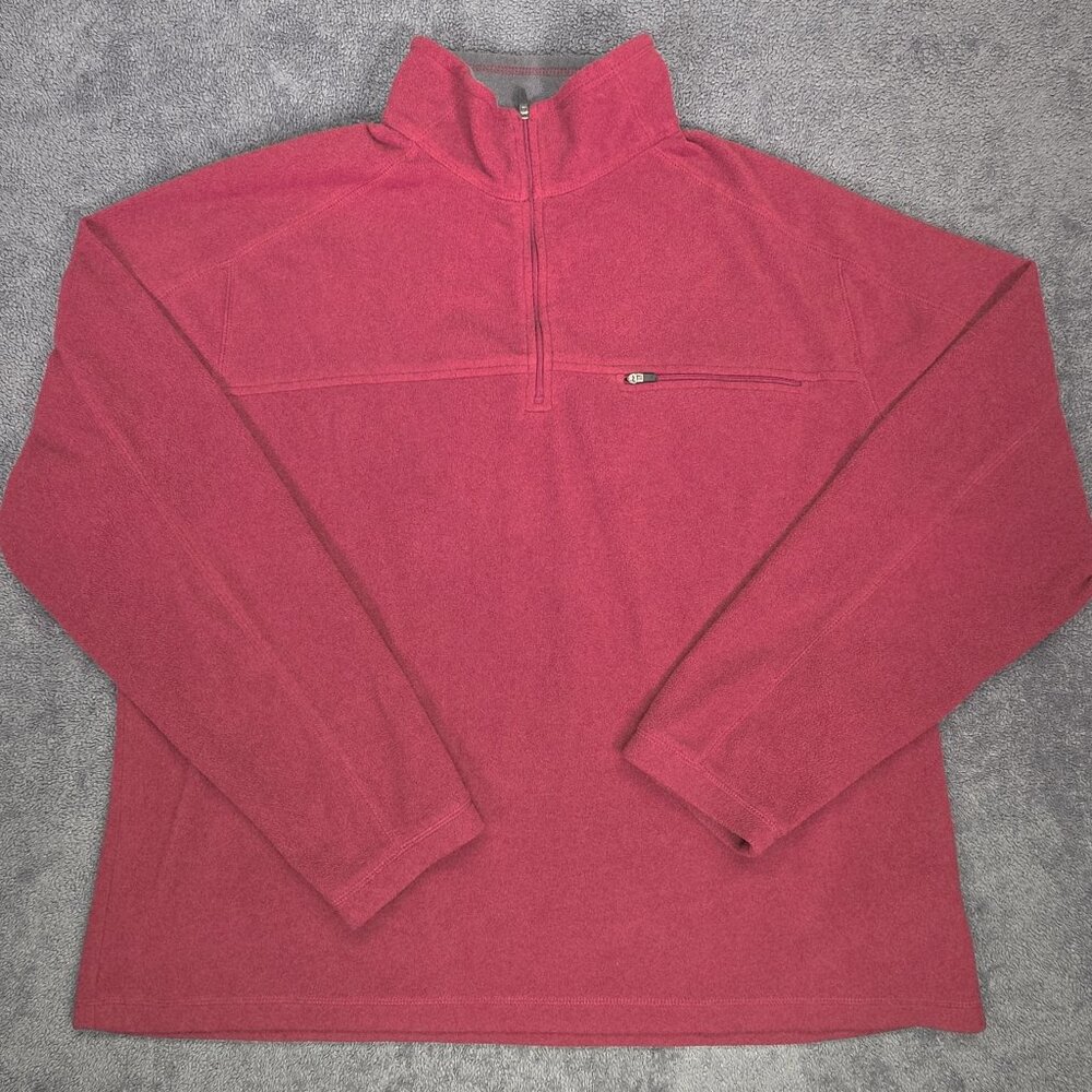 L.L. Bean XL Quarter Zip Fleece Pullover Chest Zip Red